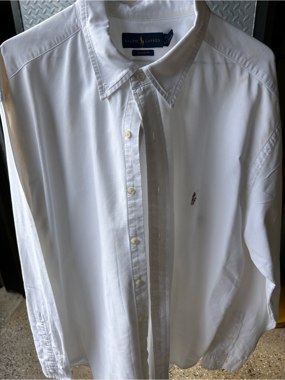 Ralph Lauren White Men's Long-Sleeve Button-Down Dress Shirt